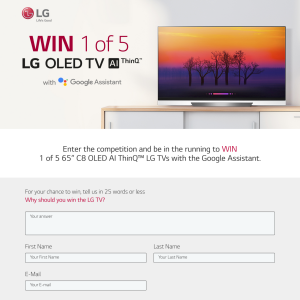 Lg Electronics Win 1 Of 5 65 C8 Oled Ai Thinq Lg Tvs With The