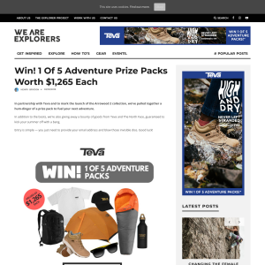 Win 1 Of 5 Adventure Prize Packs 