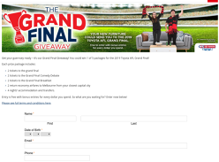 Win 1 of 5 AFL Grand Final Packages for 2