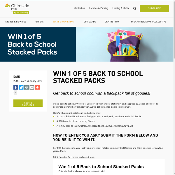 Win 1 of 5 Back-to-School Packs