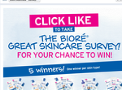 Win 1 of 5 Biore skin care packs!