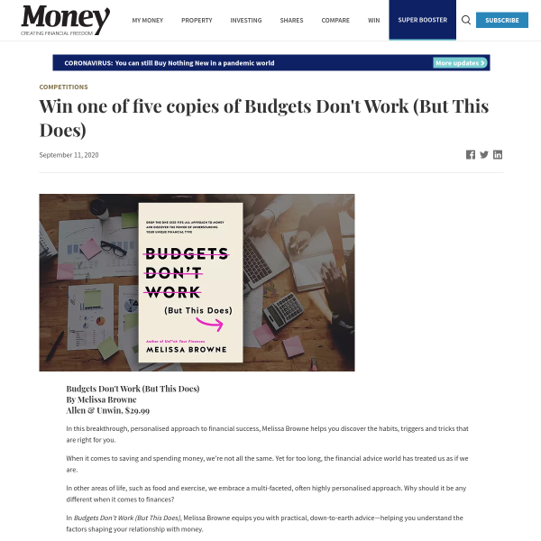 Win 1 of 5 copies of Budgets Don't Work
