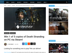Win 1 of 5 copies of Death Stranding on PC via Steam Each