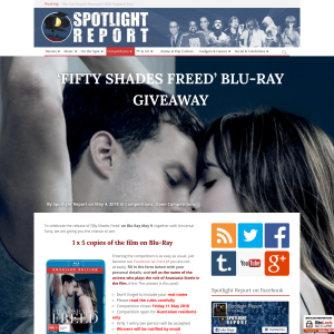 Win 1 of 5 copies of Fifty Shades Freed