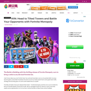 Win 1 of 5 Copies of Fortnite Monopoly