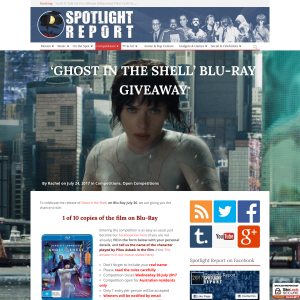 Win 1 of 5 copies of Ghost in the Shell on bluray