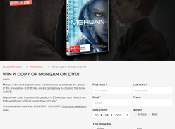 Win 1 of 5 copies of 'Morgan' on DVD!