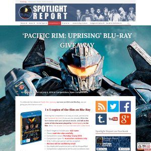 Win 1 of 5 copies of Pacific Rim: Uprising