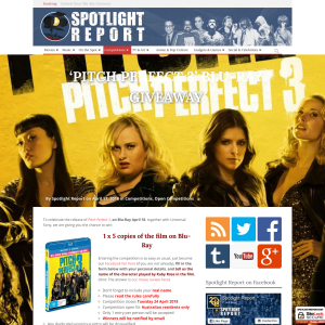 Win 1 of 5 copies of Pitch Perfect 3 on Blu-Ray