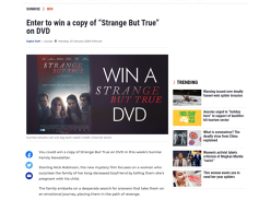 Win 1 of 5 copies of Strange But True on DVD!