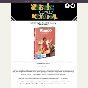 Win 1 of 5 Copies: Sando DVD