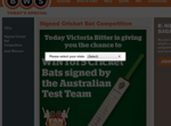 Win 1 of 5 cricket bats signed by the Australian Test Team!