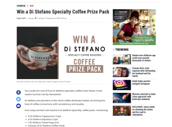 Win 1 of 5 Di Stefano Specialty Coffee Prize Packs