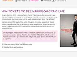 Win 1 of 5 double passes to see Harrison Craig live! (Telstra Customers)