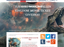 Win 1 of 5 double passes to see Jurassic World: Fallen Kingdom