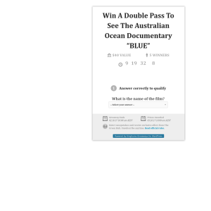 Win 1 of 5 Double Passes to See The Australian Ocean Documentary “Blue