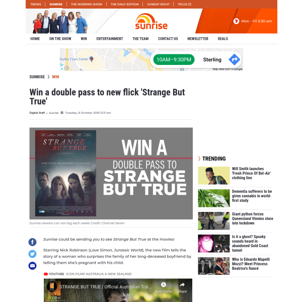 Win 1 of 5 Double Passes to Strange But True