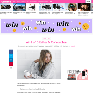 Win 1 of 5 Esther & Co Vouchers