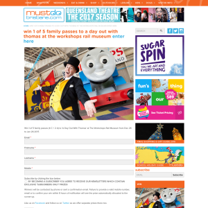 Win 1 of 5 Family Passes to 'A Day Out With Thomas' at The Workshops Rail Museum