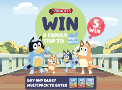 Win 1 of 5 Family Trips to Bluey's World