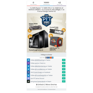 Win 1 of 5 Gaming Prizes (AMD/Crucial/Ballistix/Fractal Design)