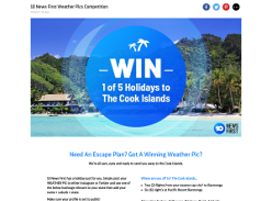 Win 1 of 5 Holdiays to Cook Islands