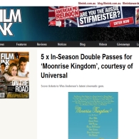 Win 1 of 5 In-Season Double Passes for 'Moonrise Kingdom'