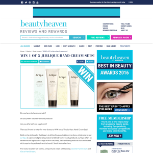 Win 1 of 5 'Jurlique' hand cream sets!
