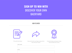 Win 1 of 5 major prize packages from Discover Your Own Backyard