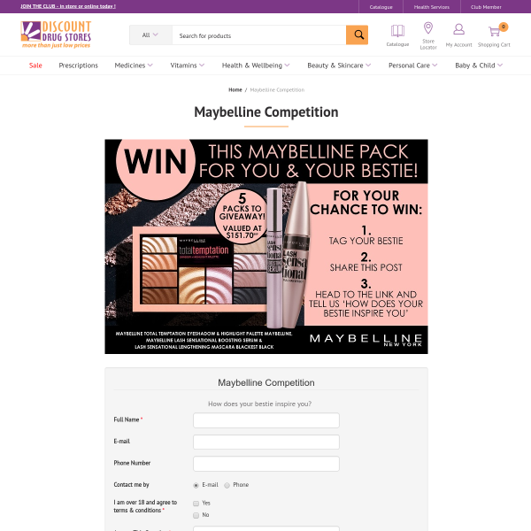 Win 1 of 5 Maybelline Makeup Packs