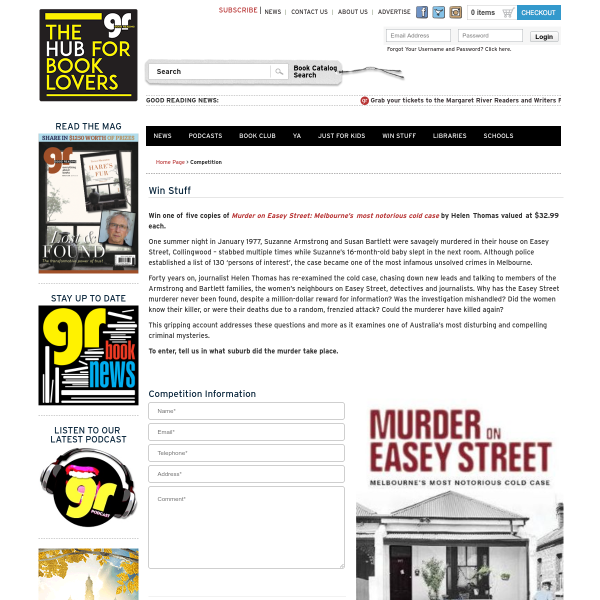 Win 1 of 5 'Murder on Easey Street' Books