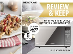 Win 1 of 5 Panasonic 3-in-1 Flatbed Convection Microwave Ovens