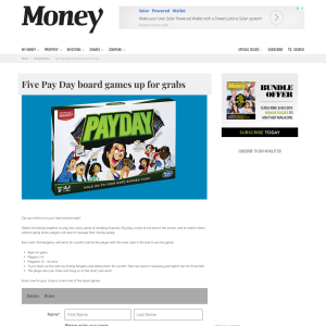 Win 1 of 5 Pay Day board games