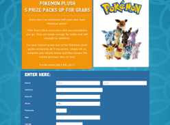 Win 1 of 5 Pokemon plus prize packs