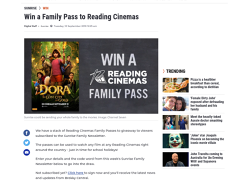 Win 1 of 5 Reading Cinemas Family Passes