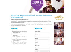 Win 1 of 5 Return Business Class Flights to a Destination of Choice for 2