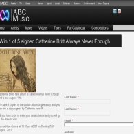 Win 1 of 5 signed Catherine Britt Always Never Enough CD's!
