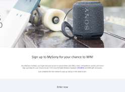 Win 1 of 5 Sony Portable Wireless Speakers (SRSXB10) and $100 gift card packs