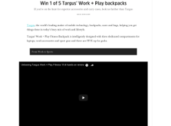Win 1 of 5 Targus’ Work + Play backpacks