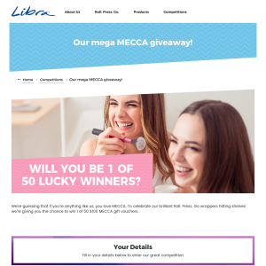 Win 1 of 50 $100 'MECCA' gift cards!
