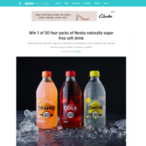 Win 1 of 50 4-packs of 'Nexba' naturally sugar-free soft drinks!