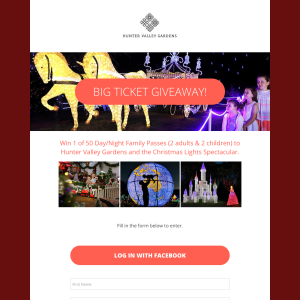 Win 1 of 50 Day/Night Family Passes to Hunter Valley Gardens and the Christmas Lights Spectacular