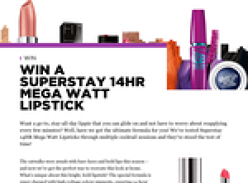 Win 1 of 50 Maybelline 'Super Stay Megawatt Lipsticks'!