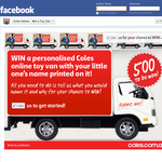 Win 1 of 500 personalised 'Coles Online' toy vans!