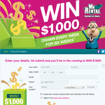 Win 1 of 6 $1,000 cash prizes!