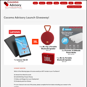 Win 1 of 6 Prizes Including a Lenovo Tab E8 Tablet JBL Clip 2 Portable Bluetooth Speaker + More