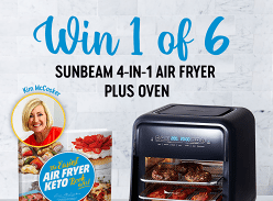 Win 1 of 6 Sunbeam 4-in-1 Air Fryer Plus Ovens + a Copy of The Easiest Air Fryer Keto Book Ever