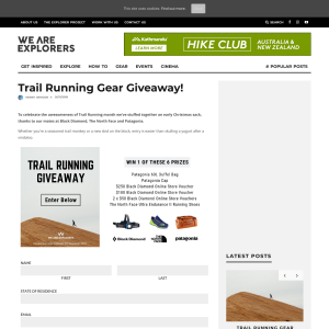 Win 1 of 6 Trail Running Prizes