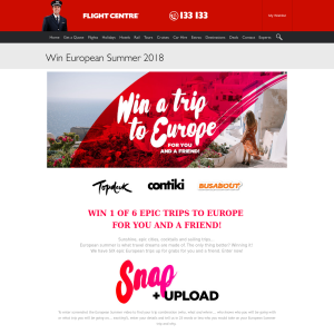 Win 1 of 6 trips for two to Europe with Topdeck, Contiki or Busabout