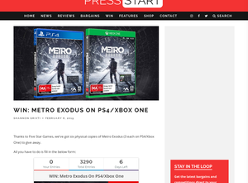 Win 1 of 6 XB1/PS4 Copies of Metro Exodus